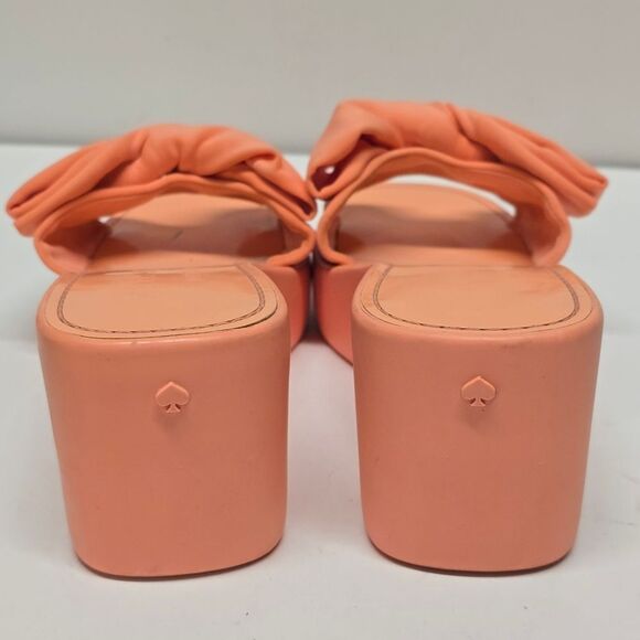 Kate Spade Bikini Wedge Platform Sandals Neoprene Peach Melon Ball 7 - Picture 3 of 9